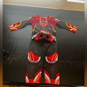 4T Paw Patrol Mighty Pups  Marshall Costume - Red and Black with mask